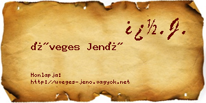Üveges Jenő névjegykártya